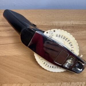 Vtg Rotex 880 Professional Label Tape Maker Black & Chrome - 3/8” & 1/2” -WORKS!